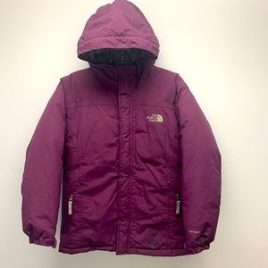 The North Face, girls Goose Down, warm winter coat, purple color, size large